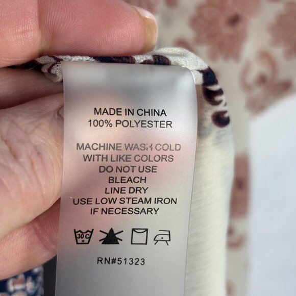 Bohemian Floral Print Womens Poncho Top With V-Neck & Asymmetrical Hemline Light - Picture 8 of 8